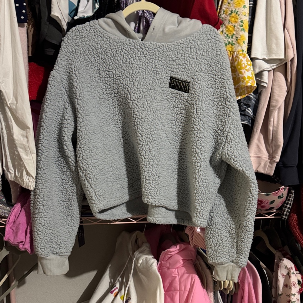 Blue Gray PINK VS Sherpa Hoodie